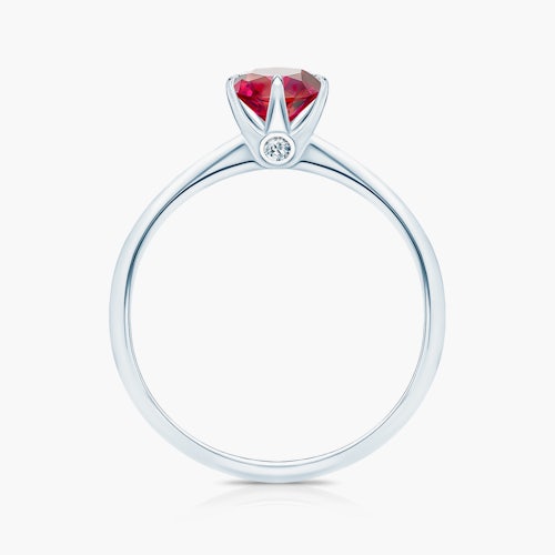 Pierścionek zaręczynowy The Journey: białe złoto, rubin